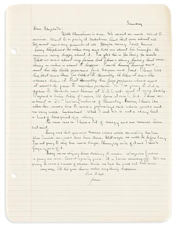 STEINBECK, JOHN. Two Autograph Letters Signed, "John," to his literary agents Elizabeth Otis, Annie Laurie Williams, or Mildred Lyman,